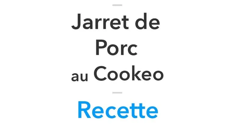 Jarret de Porc au Cookeo | La Meilleure Recette