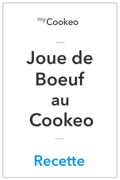 Joue de boeuf au Cookeo | La Meilleure Recette