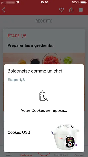 screenshot mon cookeo recette